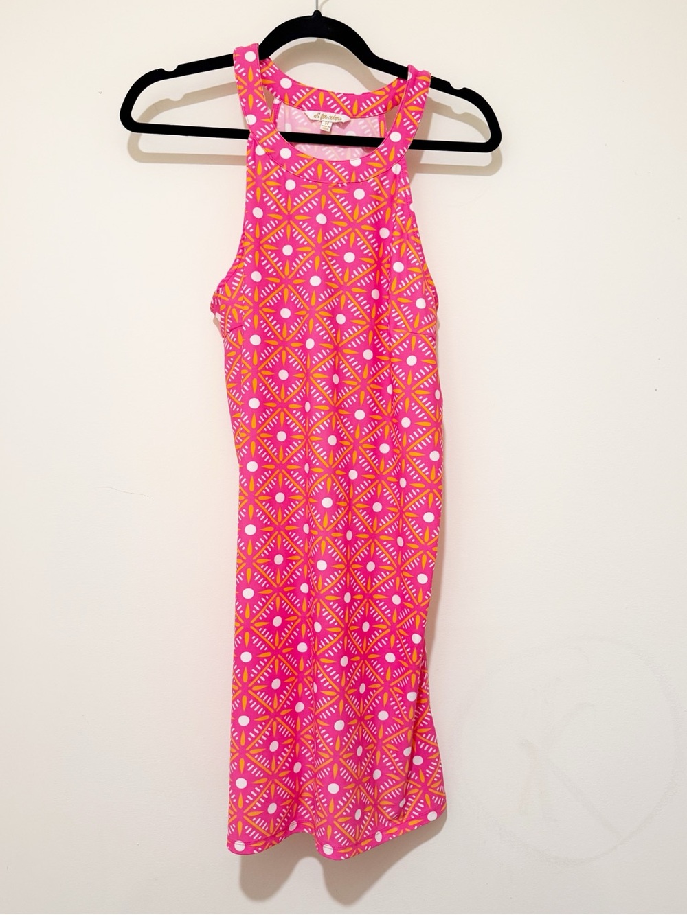 All For Color Pink & Orange Geometric One-Piece Dress